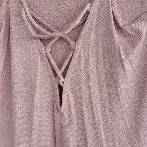 Beautiful Bershka Pink Maxi Tie Back Maxi Dress - Picture 4 of 7